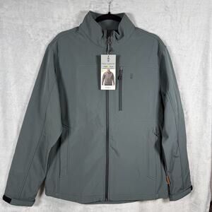 Free Country Softshell Jacket Gray Green Small Wind Water Resistant NWT Small